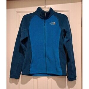 The North Face Colorblock Fleece Dark & Light Blue Womens Zip Coat Jacket Small